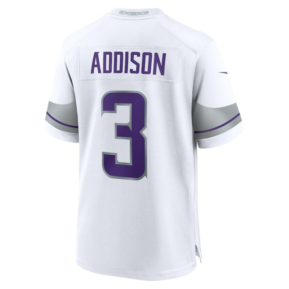 Nike Jordan Addison Minnesota Vikings Alternate Game Player Jersey White
