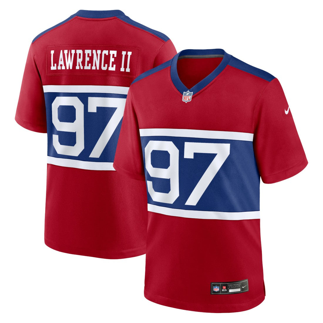 Nike Dexter Lawrence II New York Giants Alternate Player Game Jersey Century Red