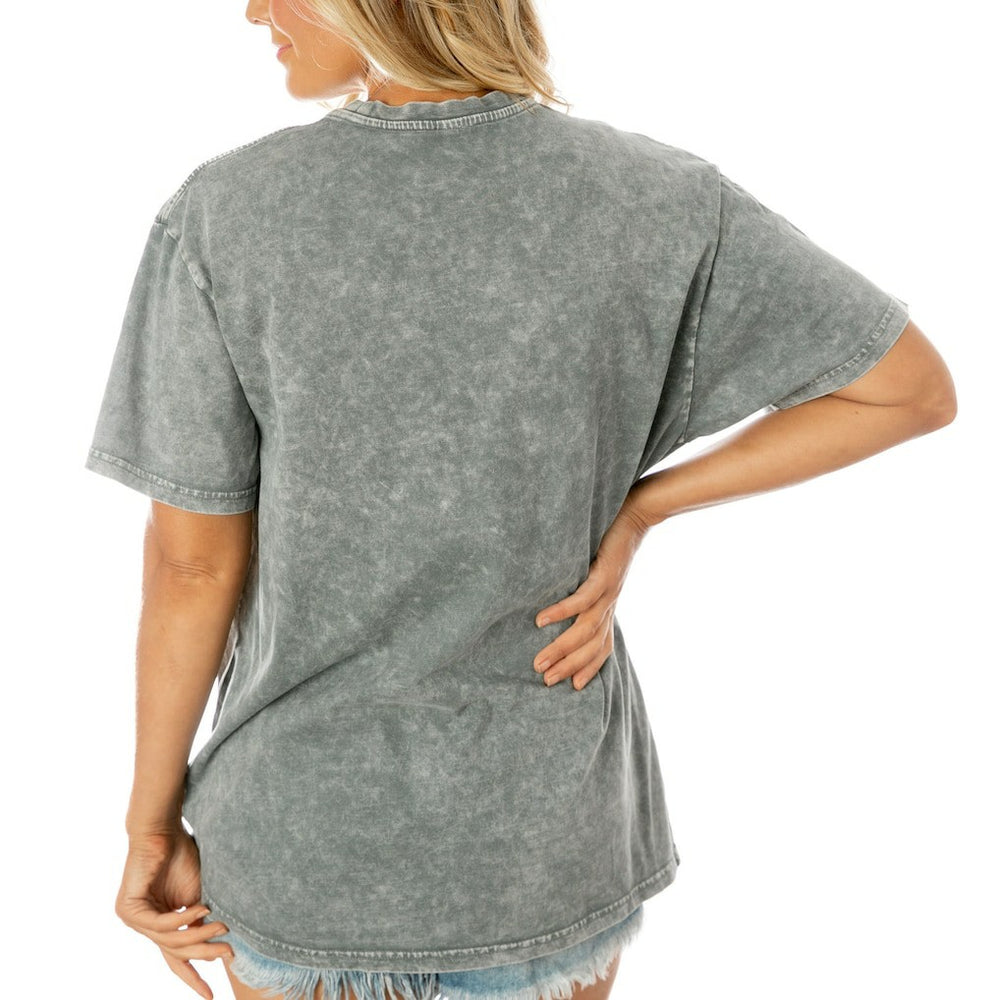 Minnesota Vikings Gameday Couture Women's Tackle Titan Boyfriend Washed T-Shirt Gray