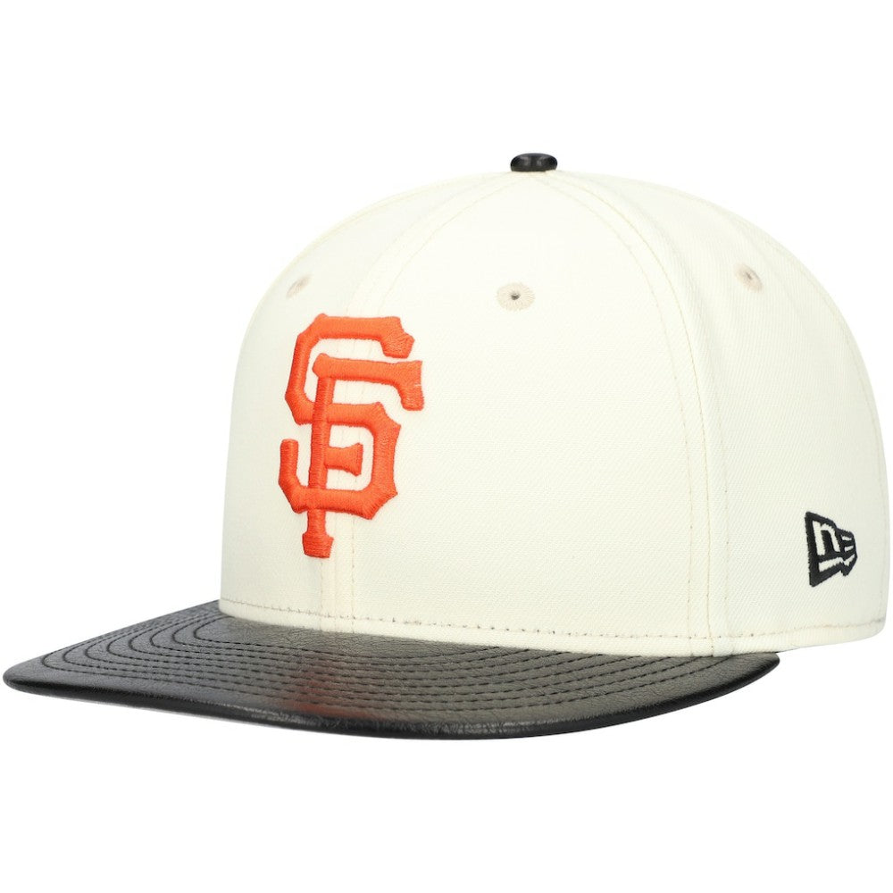 San Francisco Giants New Era Game Night Leather Visor 59FIFTY Fitted Hat - Cream - New Era Lifestyle