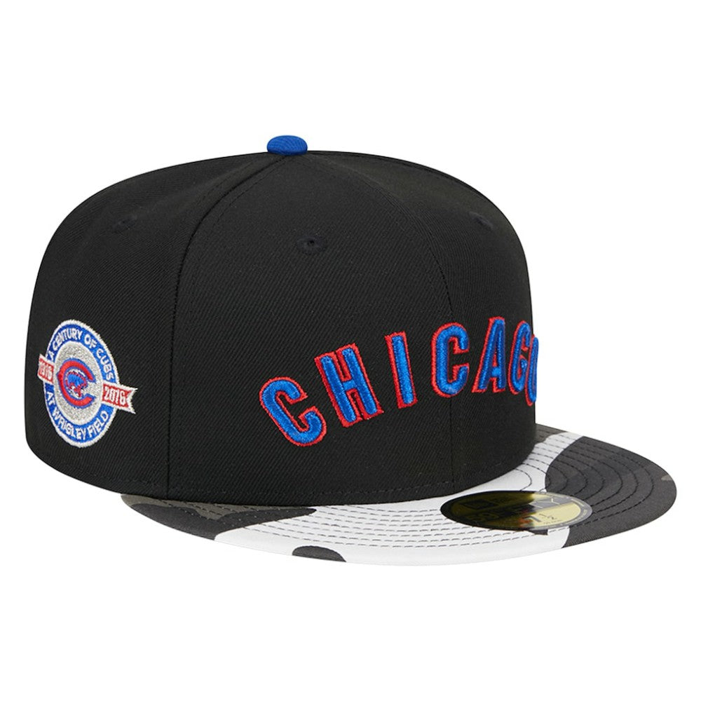 Chicago Cubs New Era Metallic Camo 59FIFTY Fitted Hat - Black - New Era Discount