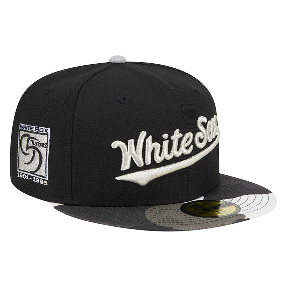 Chicago White Sox New Era Metallic Camo 59FIFTY Fitted Hat - Black - New Era Lifestyle