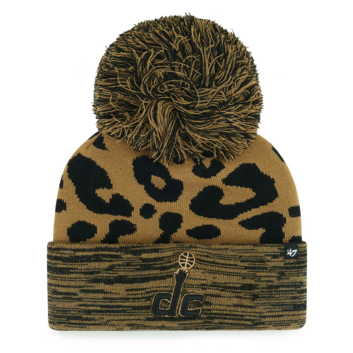 Washington Wizards '47 Women's Rosette Cuffed Knit Hat with Pom Leopard | 47 brand for sale