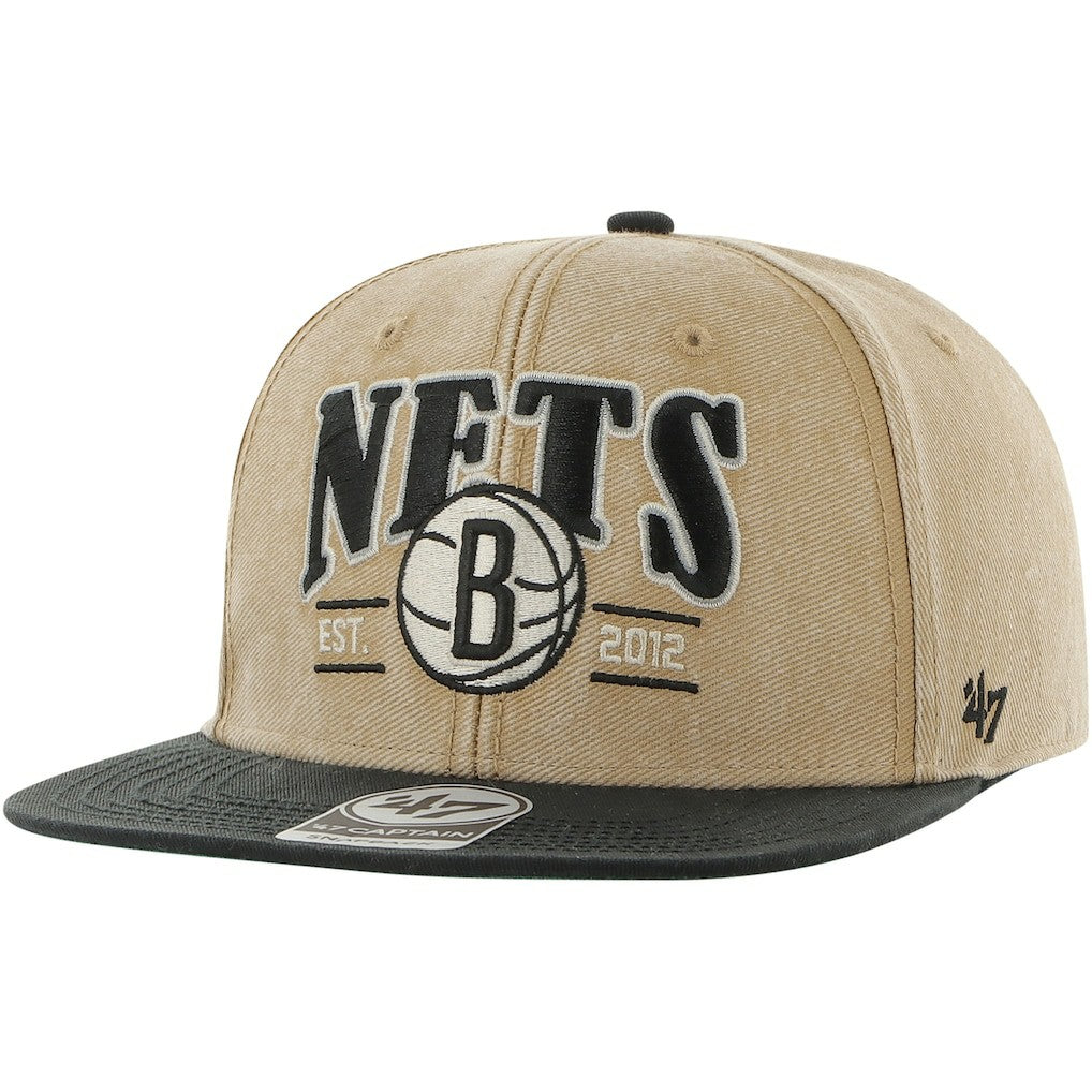 Brooklyn Nets '47 Chilmark Captain Snapback Khaki/Black | 47 brand US