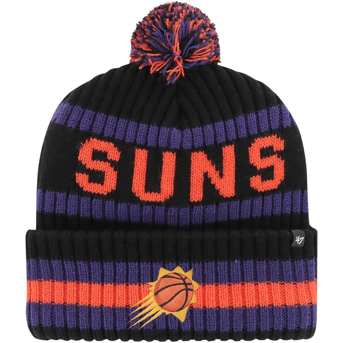 Phoenix Suns '47 Bering Cuffed Knit Hat with Pom Black | 47 brand online