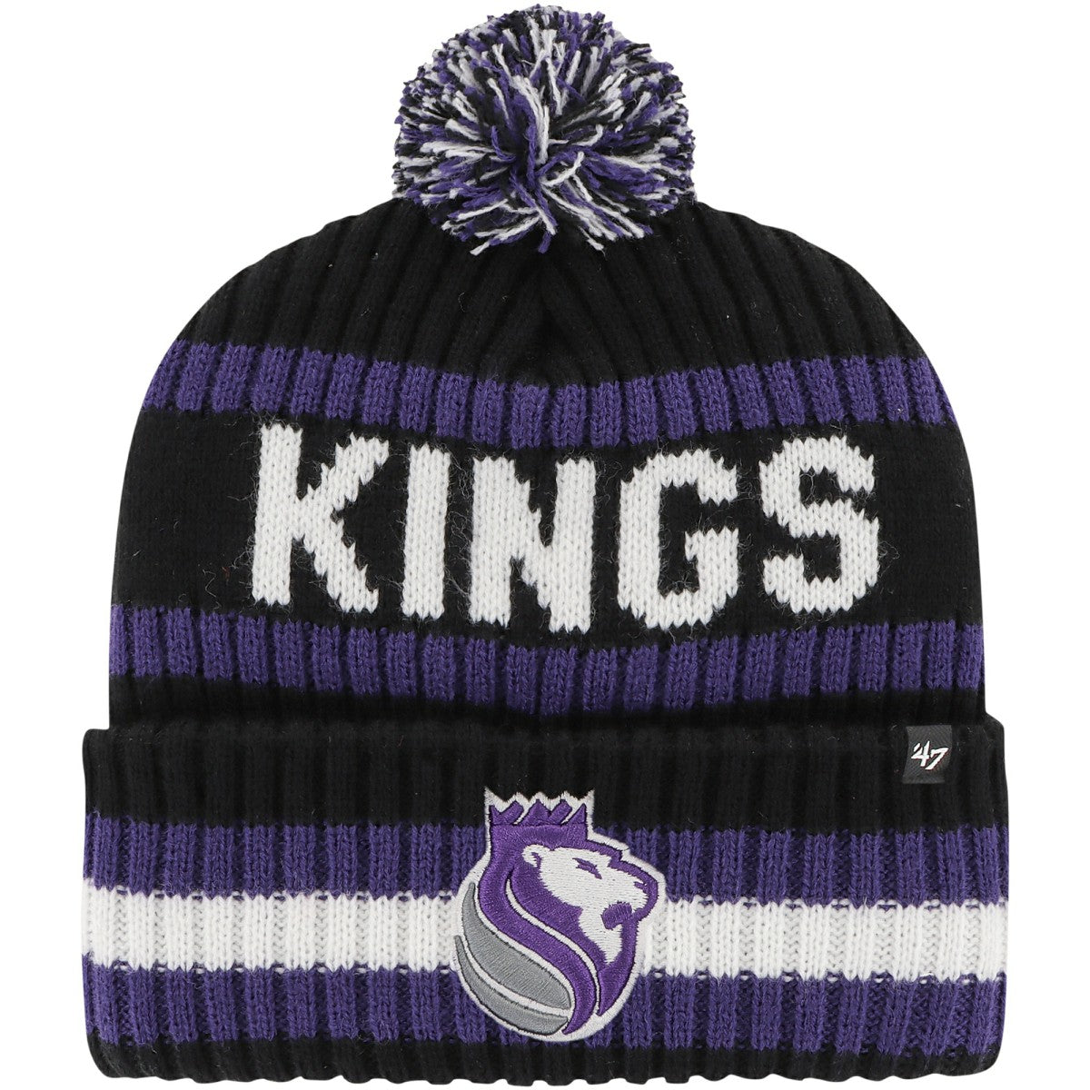 Sacramento Kings '47 Bering Cuffed Knit Hat with Pom Black | 47 brand outlet