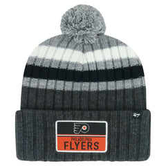 Philadelphia Flyers '47 Stack Patch Cuffed Knit Hat with Pom - Gray - NHL 200568090