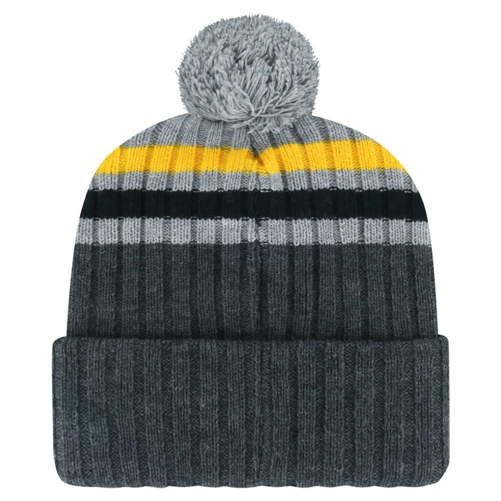 Pittsburgh Penguins '47 Stack Patch Cuffed Knit Hat with Pom - Gray - NHL 200568092