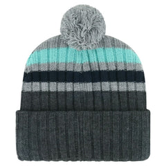 Seattle Kraken '47 Stack Patch Cuffed Knit Hat with Pom - Gray - NHL 200568093