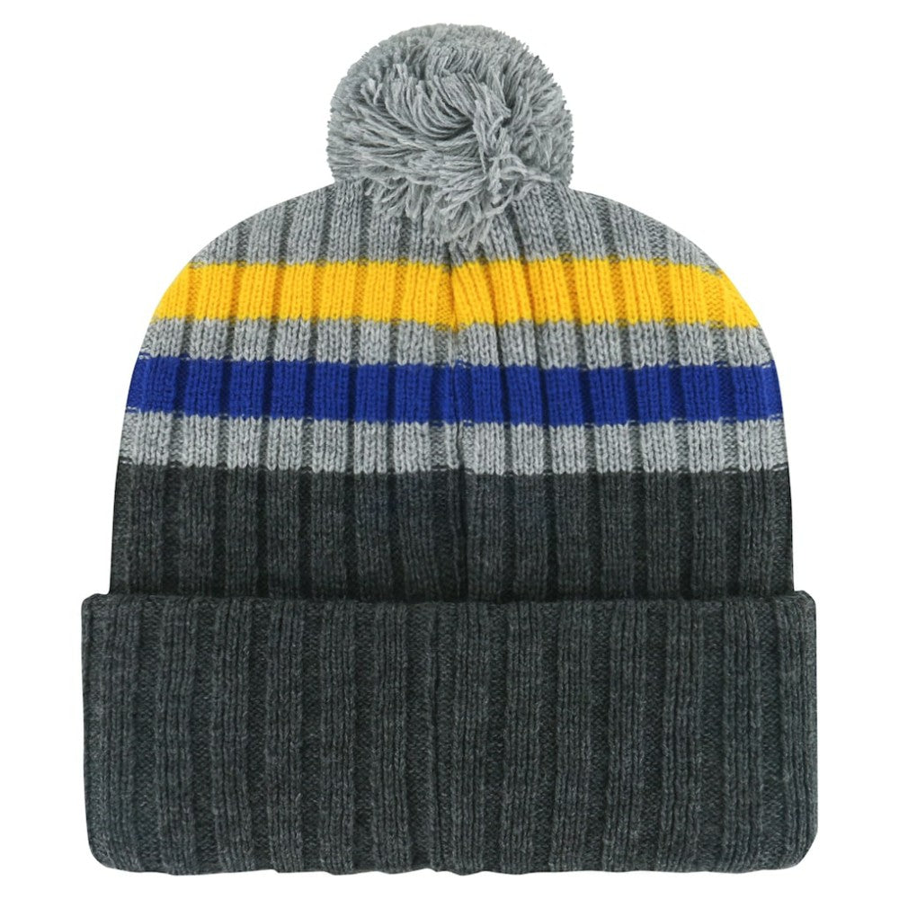 St. Louis Blues '47 Stack Patch Cuffed Knit Hat with Pom - Gray - NHL 200568094
