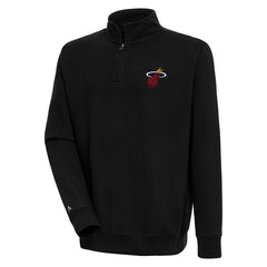 Miami Heat Antigua Victory Quarter-Zip Pullover Top Black