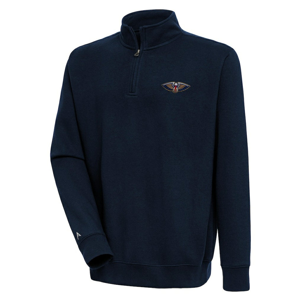 New Orleans Pelicans Antigua Victory Quarter-Zip Pullover Top Navy