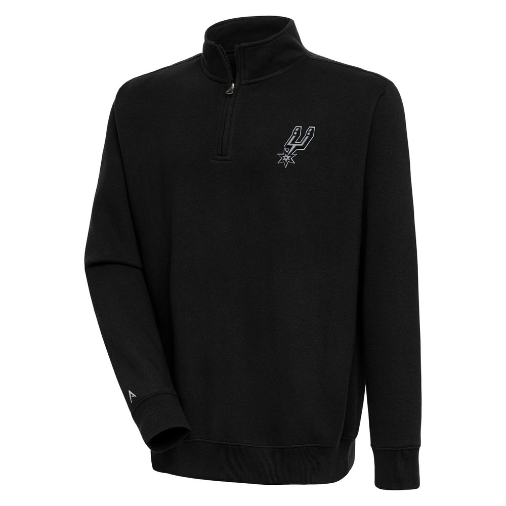 San Antonio Spurs Antigua Victory Quarter-Zip Pullover Top Black