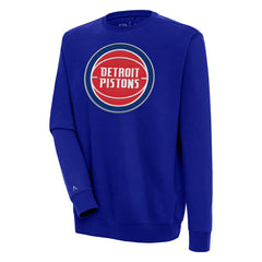 Detroit Pistons Antigua Victory Pullover Sweatshirt Blue