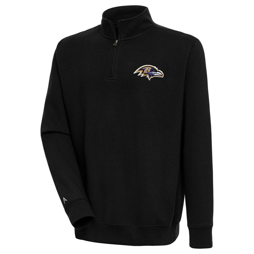 Baltimore Ravens Antigua Victory Quarter-Zip Pullover Top Black