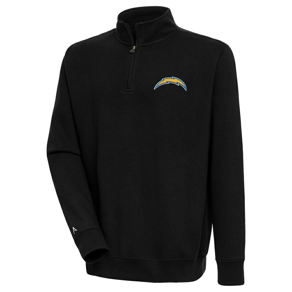 Los Angeles Chargers Antigua Victory Quarter-Zip Pullover Top Black