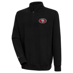 San Francisco 49ers Antigua Victory Quarter-Zip Pullover Top Black