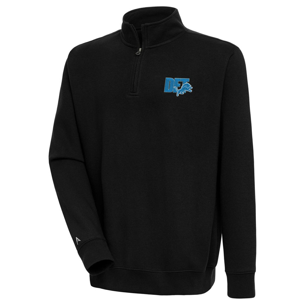 Detroit Lions Antigua Victory Quarter-Zip Pullover Top Black