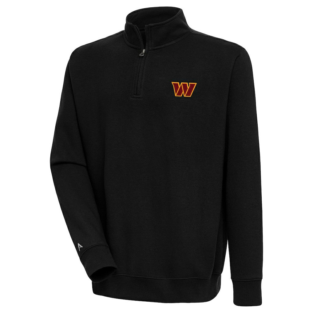 Washington Commanders Antigua Victory Quarter-Zip Pullover Top Black