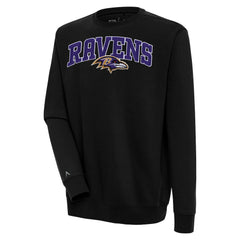 Baltimore Ravens Antigua Victory Chenille Pullover Sweatshirt Black