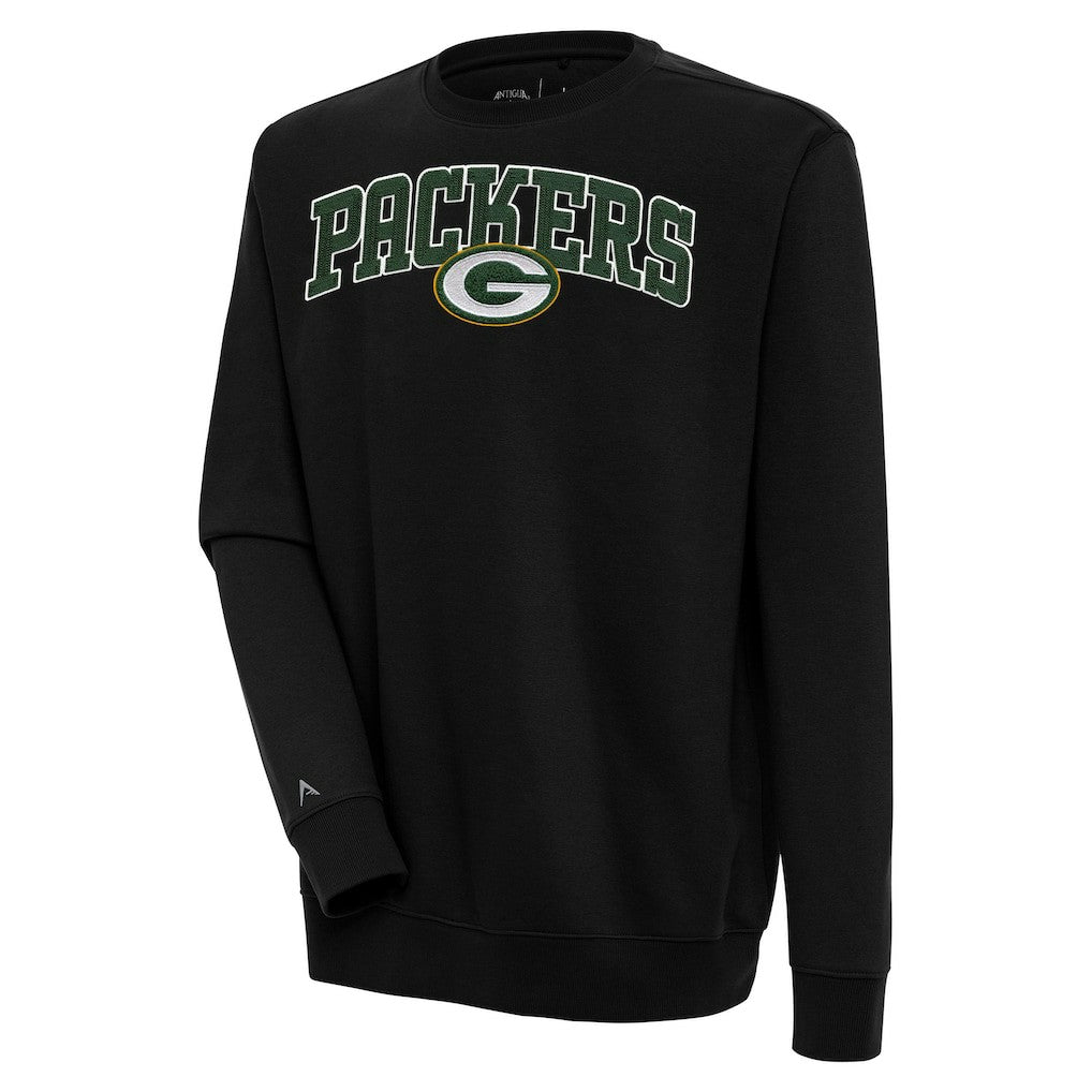 Green Bay Packers Antigua Victory Chenille Pullover Sweatshirt Black