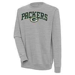 Green Bay Packers Antigua Victory Chenille Pullover Sweatshirt Heather Gray