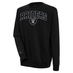 Las Vegas Raiders Antigua Victory Chenille Pullover Sweatshirt Black