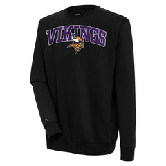 Minnesota Vikings Antigua Victory Chenille Pullover Sweatshirt Black