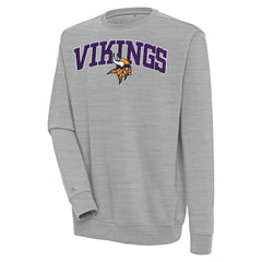Minnesota Vikings Antigua Victory Chenille Pullover Sweatshirt Heather Gray
