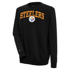 Pittsburgh Steelers Antigua Victory Chenille Pullover Sweatshirt Black