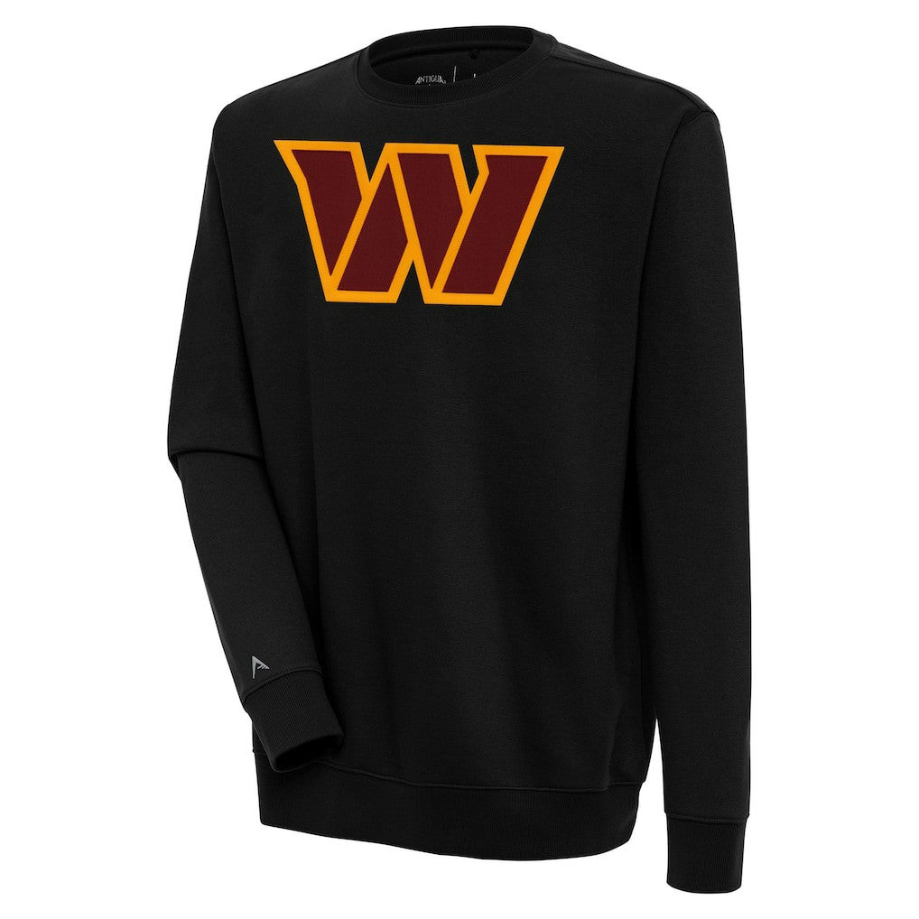 Washington Commanders Antigua Victory Chenille Pullover Sweatshirt Black