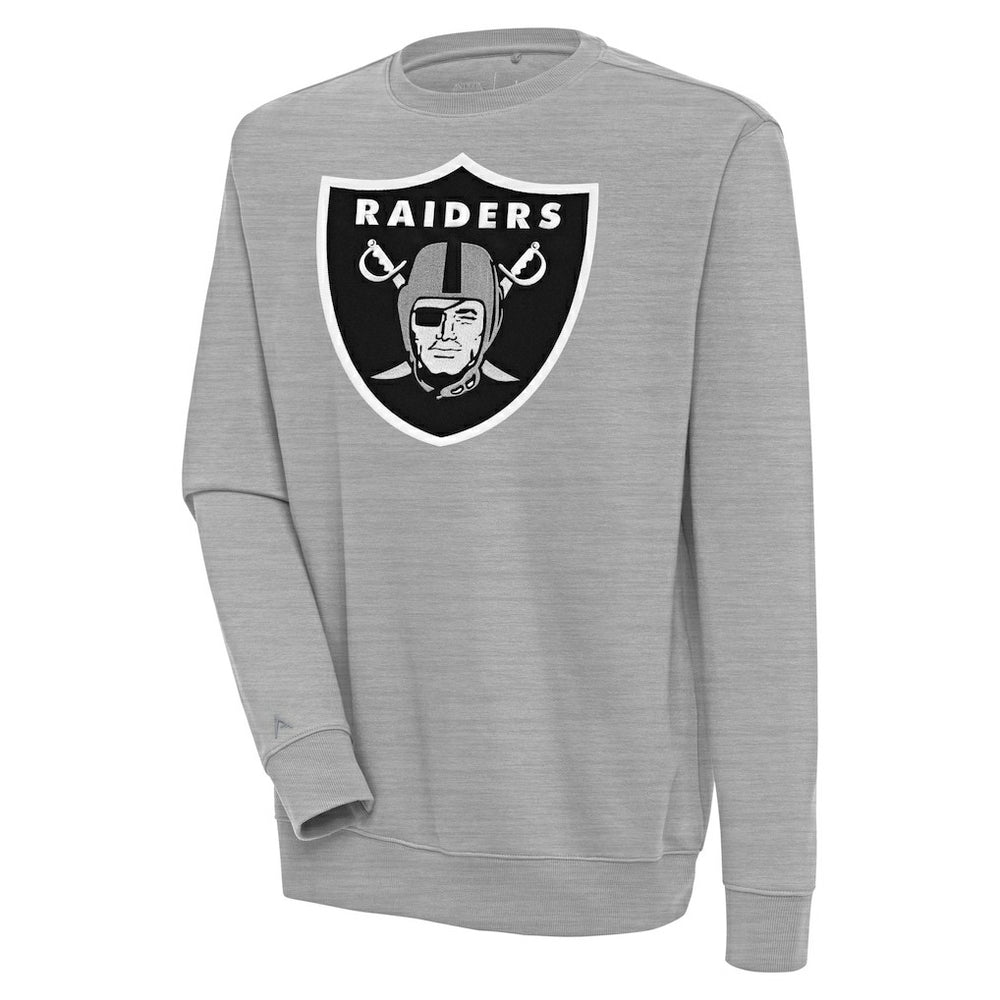 Las Vegas Raiders Antigua Victory Pullover Sweatshirt Heather Gray