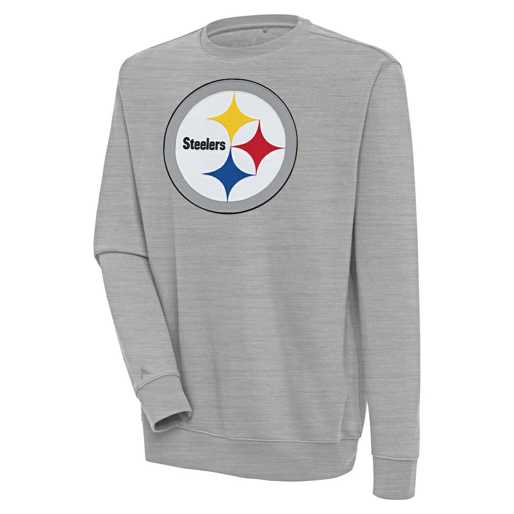 Pittsburgh Steelers Antigua Victory Pullover Sweatshirt Heather Gray