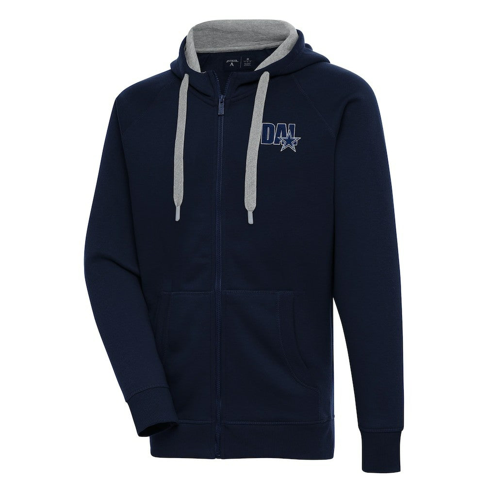 Dallas Cowboys Antigua Victory Full-Zip Hoodie Navy