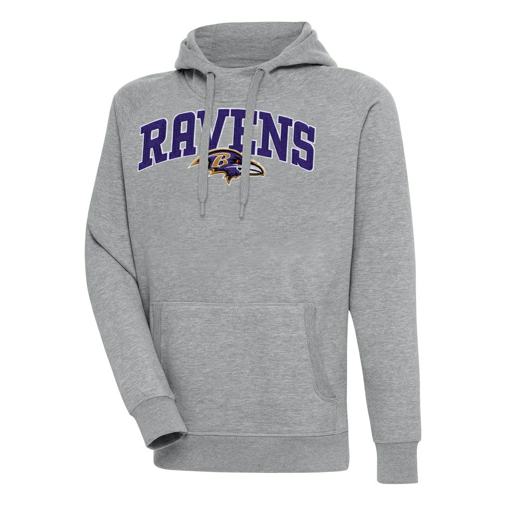 Baltimore Ravens Antigua Victory Pullover Hoodie Heather Gray