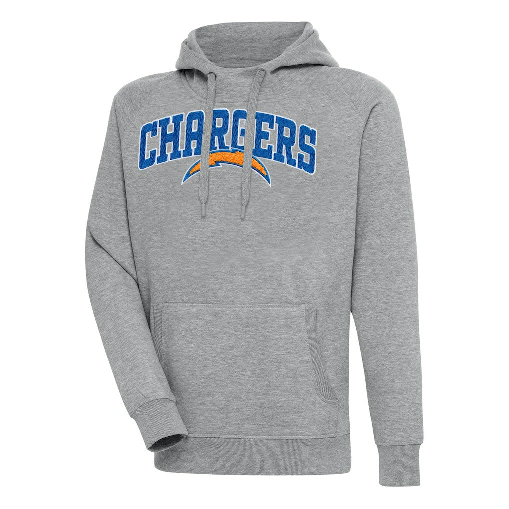 Los Angeles Chargers Antigua Victory Pullover Hoodie Heather Gray