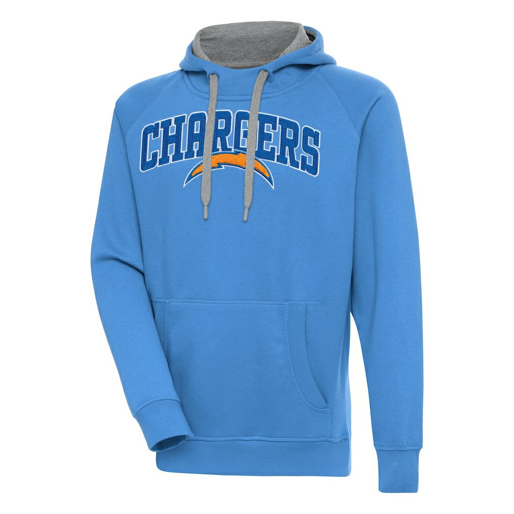 Los Angeles Chargers Antigua Victory Pullover Hoodie Powder Blue