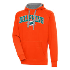 Miami Dolphins Antigua Victory Pullover Hoodie Orange