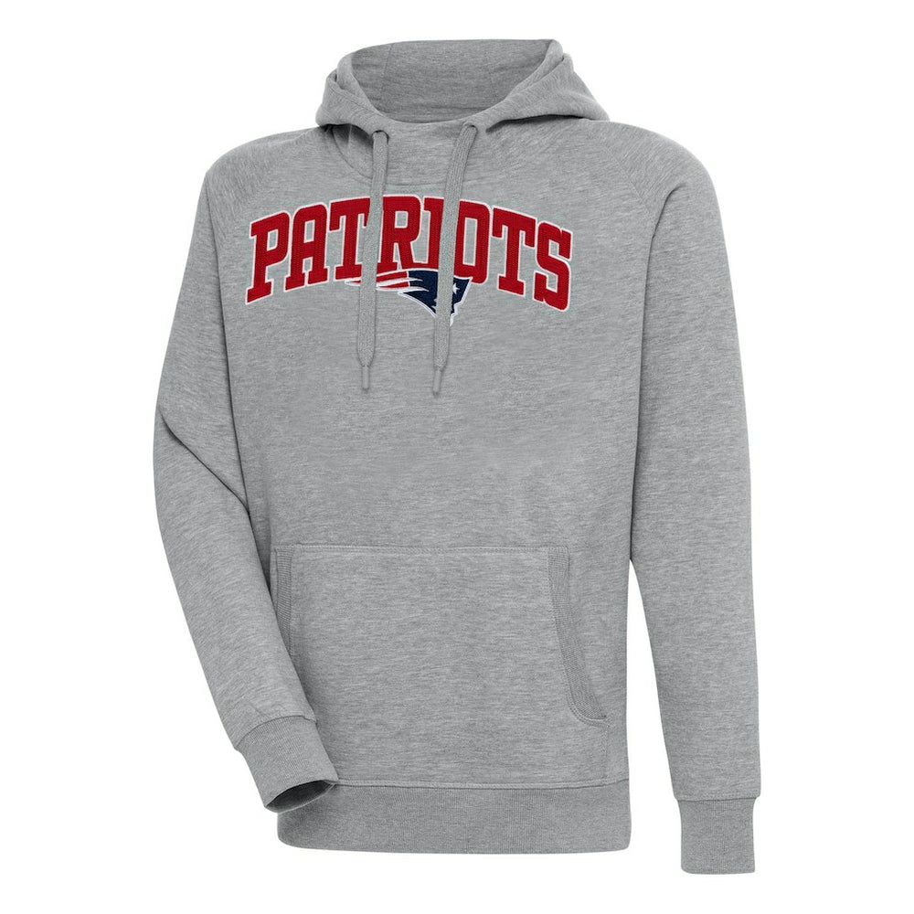 New England Patriots Antigua Victory Pullover Hoodie Heather Gray
