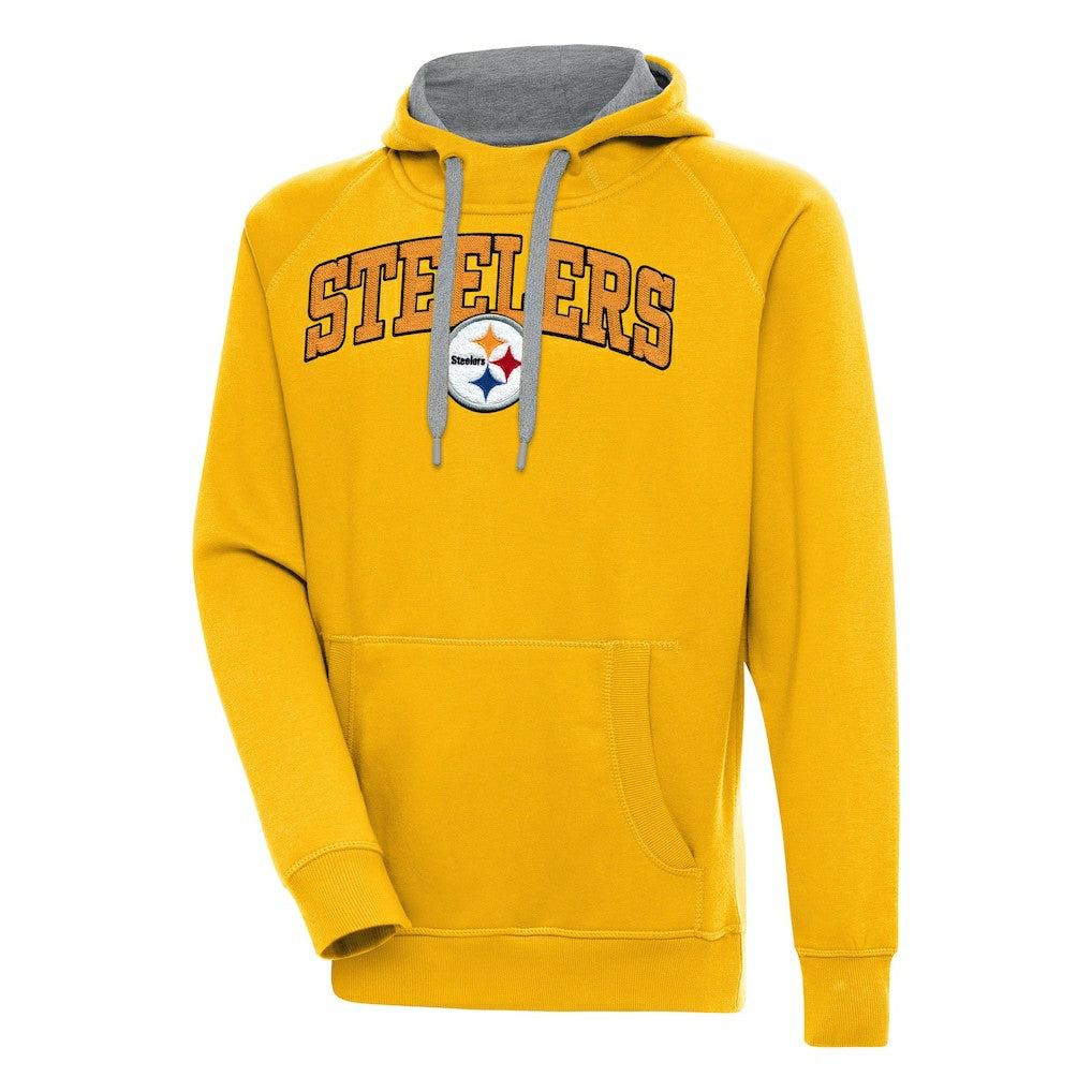 Pittsburgh Steelers Antigua Victory Pullover Hoodie Gold