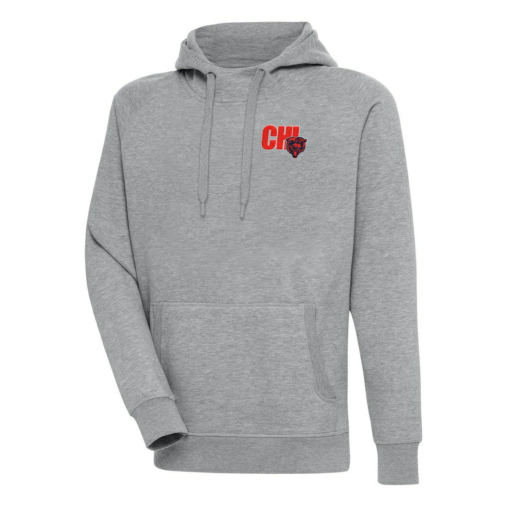 Chicago Bears Antigua Victory Pullover Hoodie Heather Gray