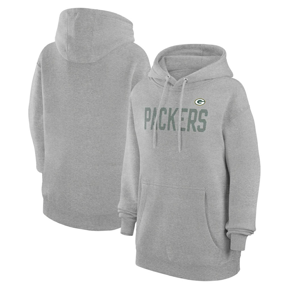 Green Bay Packers G-III 4Her by Carl Banks Women's Dot Print Pullover Hoodie Heather Gray