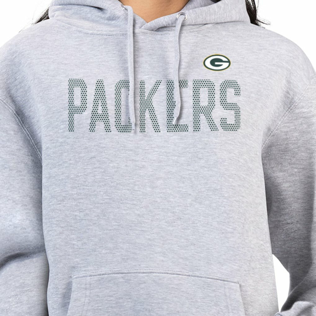 Green Bay Packers G-III 4Her by Carl Banks Women's Dot Print Pullover Hoodie Heather Gray