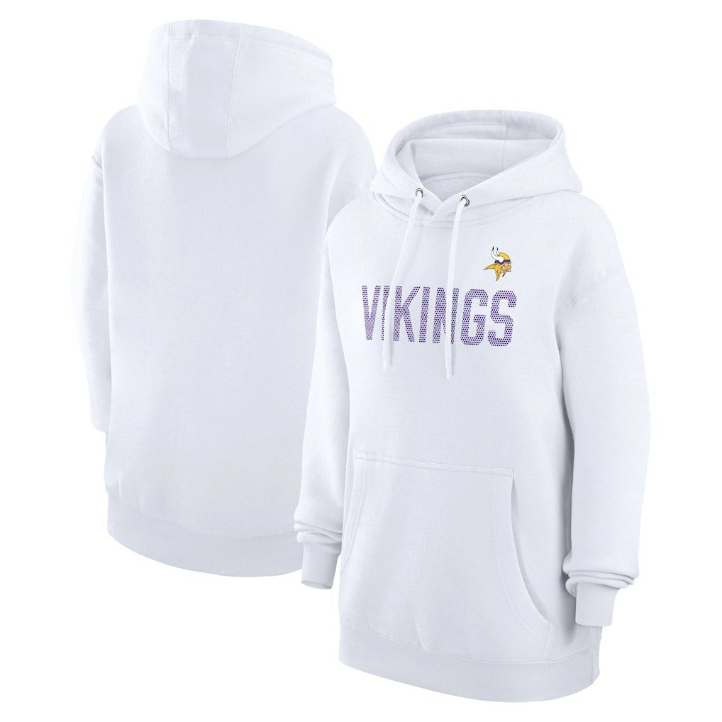 Minnesota Vikings G-III 4Her by Carl Banks Women's Dot Print Pullover Hoodie White
