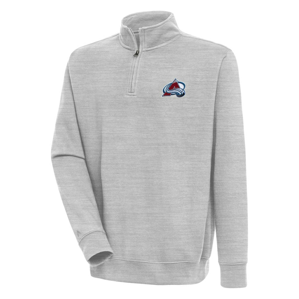 Colorado Avalanche Antigua Victory Quarter-Zip Pullover Top - Heather Gray - NHL 200570725
