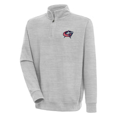 Columbus Blue Jackets Antigua Victory Quarter-Zip Pullover Top - Heather Gray - NHL 200570729
