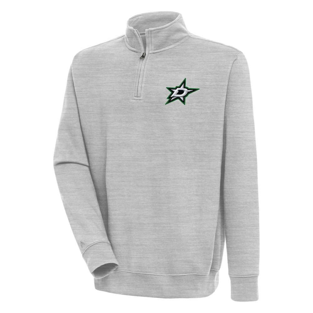 Dallas Stars Antigua Victory Quarter-Zip Pullover Top - Heather Gray - NHL 200570734