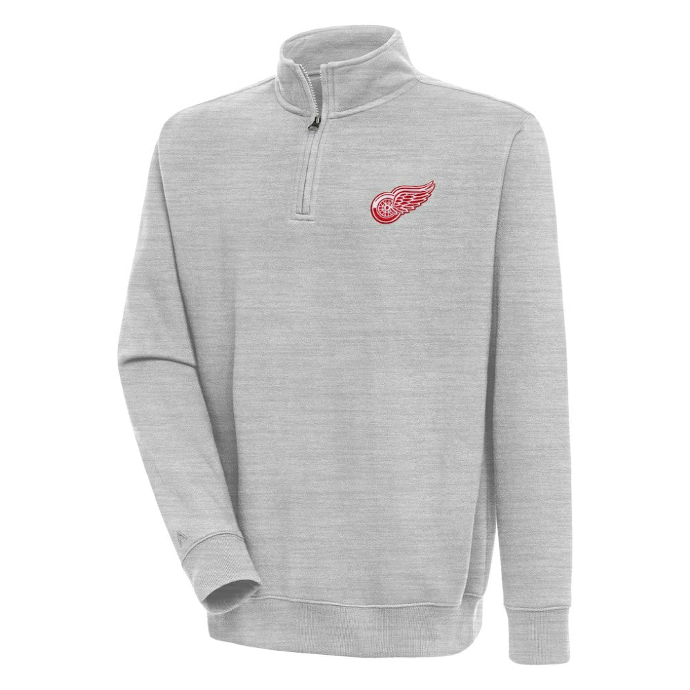 Detroit Red Wings Antigua Victory Quarter-Zip Pullover Top - Heather Gray - NHL 200570737
