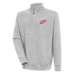 Detroit Red Wings Antigua Victory Quarter-Zip Pullover Top - Heather Gray - NHL 200570737