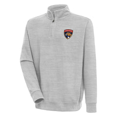 Florida Panthers Antigua Victory Quarter-Zip Pullover Top - Heather Gray - NHL 200570746